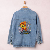 Grappige Pizza Zijschud Trainingsworkout Cartoon M Denim Jacket (Hangar)