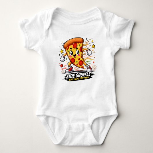 Grappige Pizza Zijwaartse Shuffle Workout Cartoon Romper (Voorkant)