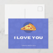 Grappige pizzakaart met I Love You Briefkaart (Voorkant / Achterkant)