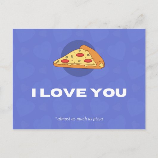 Grappige pizzakaart met I Love You Briefkaart (Voorkant)