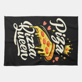 Grappige Pizzakoningin Koken voor Vrouwen Cadeau Theedoek