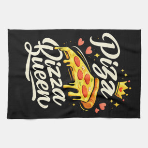 Grappige Pizzakoningin Koken voor Vrouwen Cadeau Theedoek