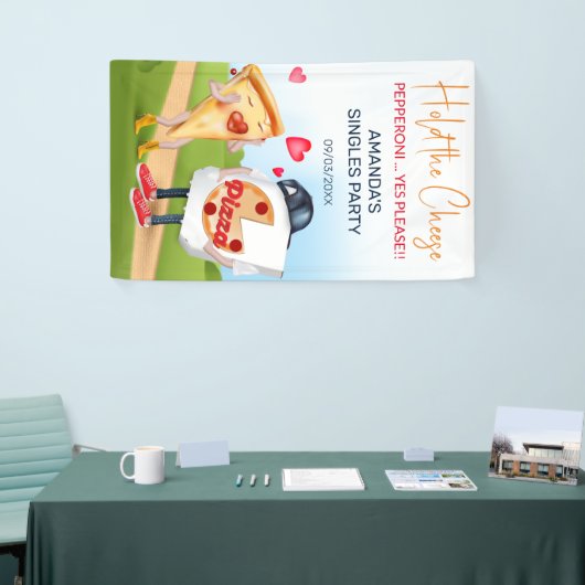 Grappige Pizzaliefde Spandoek (Beurs)