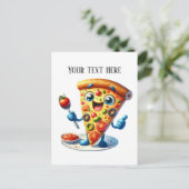 Grappige pizzaliefhebbers voegen tekst toe briefkaart (Staand voorkant)