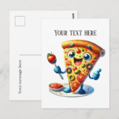 Grappige pizzaliefhebbers voegen tekst toe briefkaart (Voorkant / Achterkant)