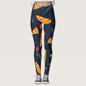 Grappige pizzapunt kousen leggings (Voorkant)