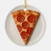 Grappige pizzapunt – Persoonlijk kerstcadeau Keramisch Ornament (Voorkant)