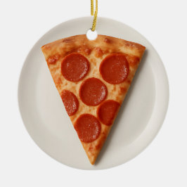Grappige pizzapunt – Persoonlijk kerstcadeau Keramisch Ornament