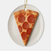 Grappige pizzapunt – Persoonlijk kerstcadeau Keramisch Ornament (Links)