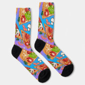 Grappige pizzapuntjes sokken (Rechts)