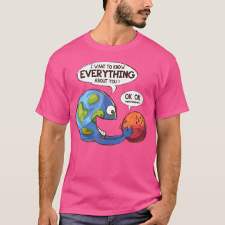 Grappige planeet en Mars bezetten Mars-astronomie T-shirt