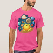 Grappige planeten Skittles Bowling voor Bowler T-shirt (Voorkant)