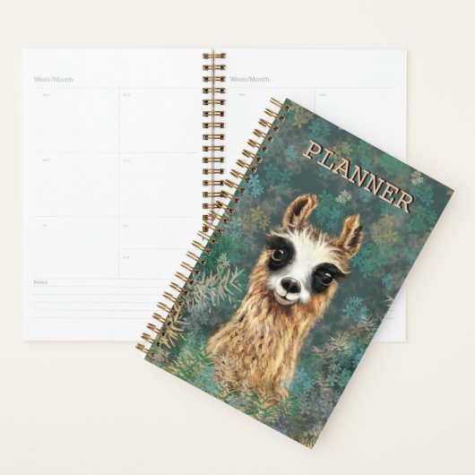 Grappige Planner met Curious Llama (Display)