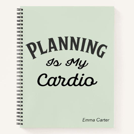 Grappige Planning Is Mijn Cardio Met Monogram Notitieboek (Voorkant)