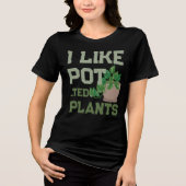 Grappige Plant liefhebber Ik hou van pottenbakken Tri-Blend Shirt (Voorkant)