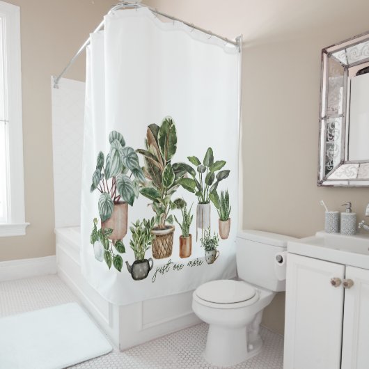 Grappige Plant liefhebbers "Nog één Plant" Quote Douchegordijn (In situ)