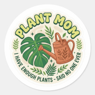 Grappige Plant Moeder Sticker - Monstera Blad Tuin