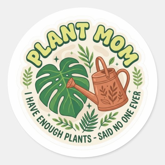 Grappige Plant Moeder Sticker - Monstera Blad Tuin (Voorkant)