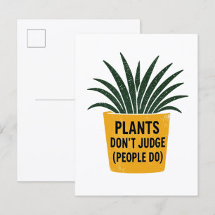 Grappige Planten Oordelen Niet Vintage Inktstempel Briefkaart