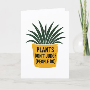Grappige Planten Oordelen Niet Vintage Inktstempel Kaart