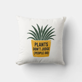 Grappige Planten Oordelen Niet Vintage Inktstempel Kussen