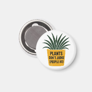 Grappige Planten Oordelen Niet Vintage Inktstempel Magneet