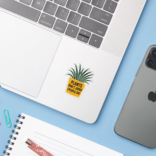Grappige Planten Oordelen Niet Vintage Inktstempel Sticker