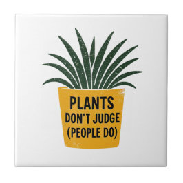 Grappige Planten Oordelen Niet Vintage Inktstempel Tegeltje