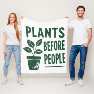 Grappige Planten Voor Mensen Vintage Inktstempel K Fleece Deken