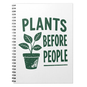 Grappige Planten Voor Mensen Vintage Inktstempel K Notitieboek