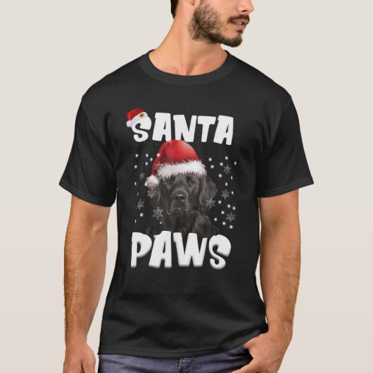 Grappige platte gecoate retriever kerstverlichting t-shirt (Voorkant)