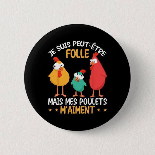 Grappige Pluimvee Liefde Kippenboer Kip Ronde Button 5,7 Cm (Voorkant)