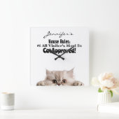 Grappige pluizige kat wandklok (Huis)