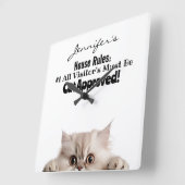 Grappige pluizige kat wandklok (Hoek)