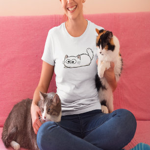 Grappige pluizige staart kat tri-blend shirt
