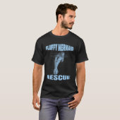 Grappige pluizige zeemeermin redding redden van de t-shirt (Voorkant volledig)