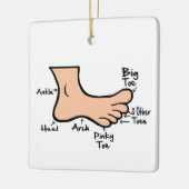 Grappige Podiatry Day Voetdiagram Ornament (Links)