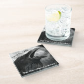 Grappige Poe Black Raven Bird Halloween Party Frea Glazen Onderzetter (Schuin)