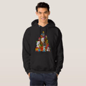 Grappige poedel kerstboom lampjes cadeau Hondenlie Hoodie (Voorkant volledig)