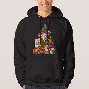 Grappige poedel kerstboom lampjes cadeau Hondenlie Hoodie