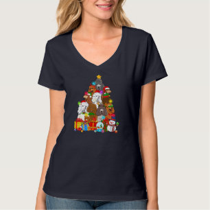 Grappige poedel kerstboom lampjes cadeau Hondenlie T-shirt