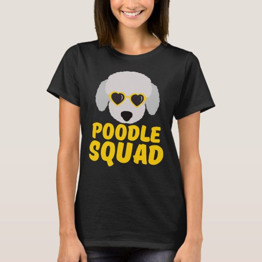 Grappige poedel squad geel schattige liefde poedel t-shirt (Voorkant)