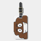 grappige poep emoji bagagelabel (Voorkant verticaal)