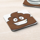 grappige poep emoji bier onderzetter (Linkerzijde)