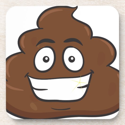 grappige poep emoji bier onderzetter (Voorkant)