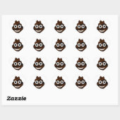 grappige poep emoji hart sticker (Vel)