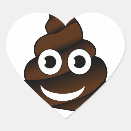 grappige poep emoji hart sticker (Voorkant)