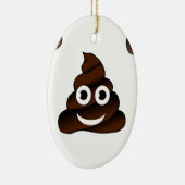 grappige poep emoji keramisch ornament (Rechts)