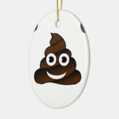 grappige poep emoji keramisch ornament (Links)