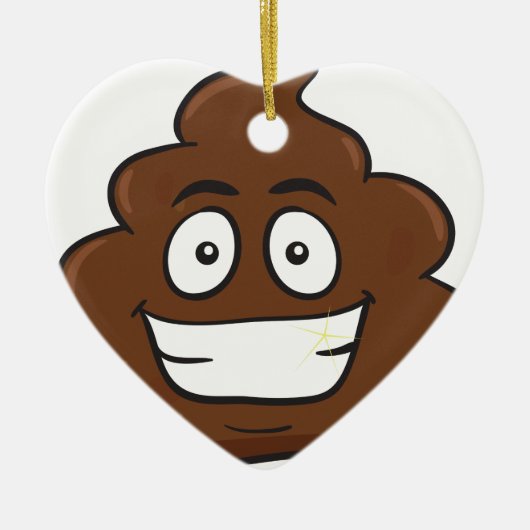 grappige poep emoji keramisch ornament (Voorkant)